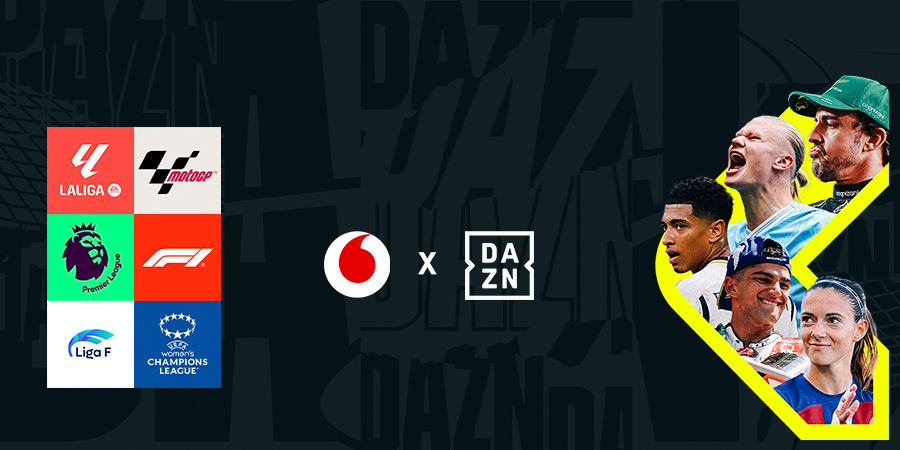 Vodafone alcanza un acuerdo con DAZN y amplía su oferta de televisión con fútbol, F1® y MotoGP<sup>TM</sup>