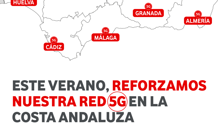 Vodafone refuerza un 25% su red 5G en las playas de Andalucía este verano