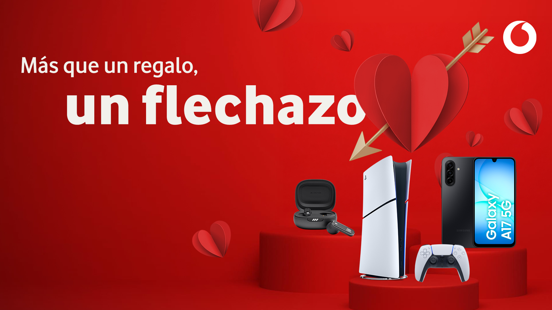 Vodafone empieza el mes del flechazo con los mejores dispositivos móviles, de audio, weareables y para el hogar