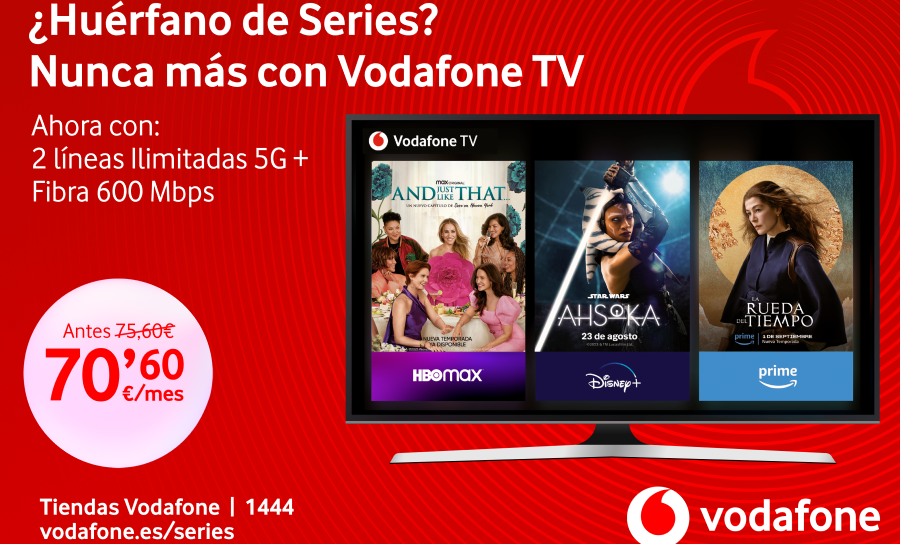Vodafone comercializa su tarifa One Ilimitada Dúo con un descuento de 5€/mes y dispositivos gratis