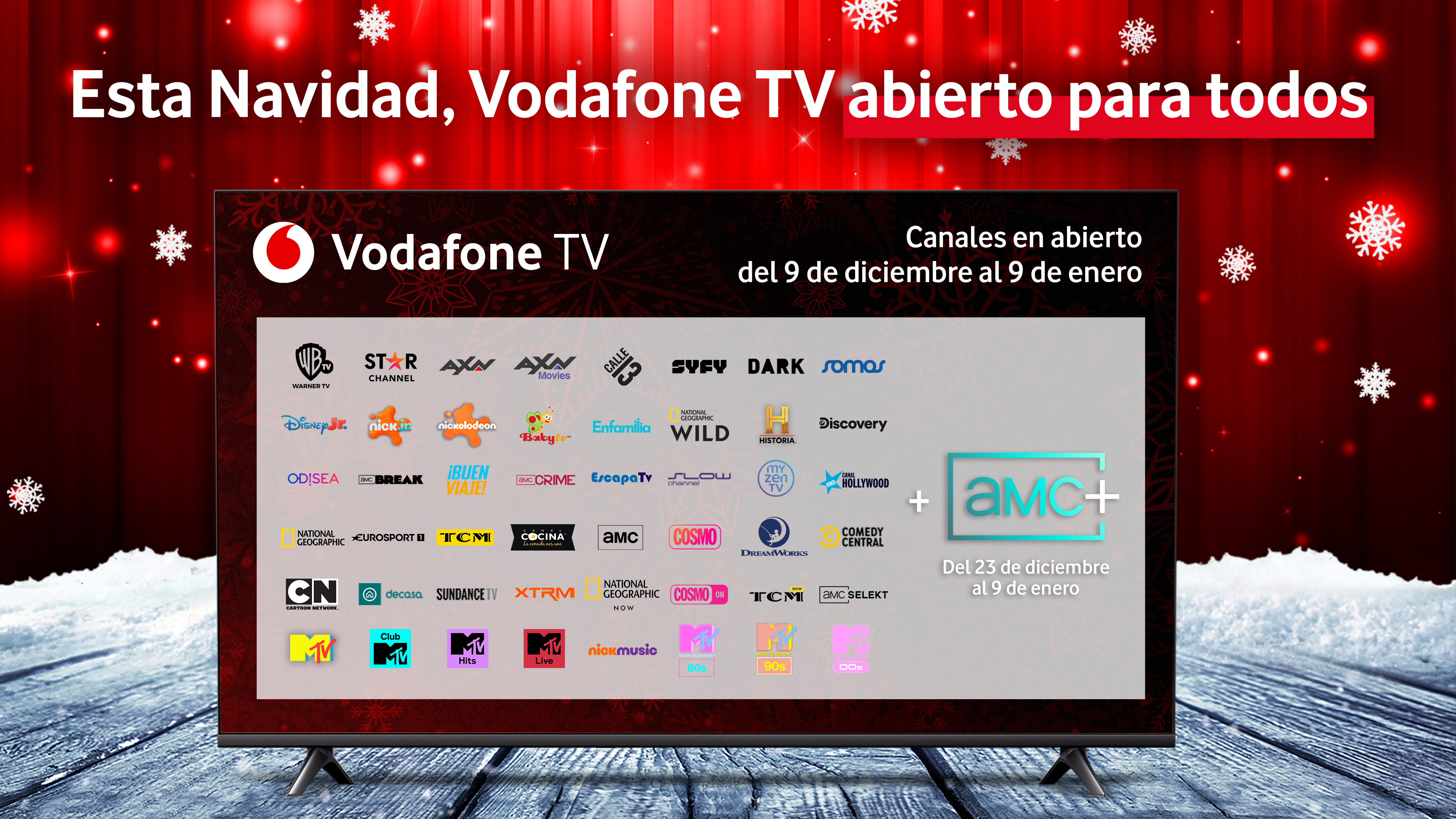 <strong>Estas Navidades Vodafone regala más de 100 canales de televisión y descuentos desde 200€ en smartphones</strong>