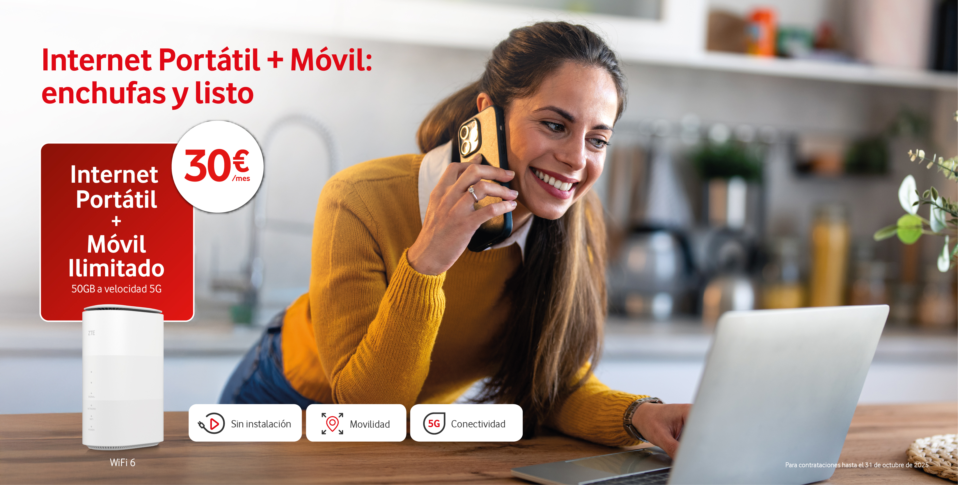 Vodafone lanza Internet Portátil, una conexión de alta calidad con movilidad total.