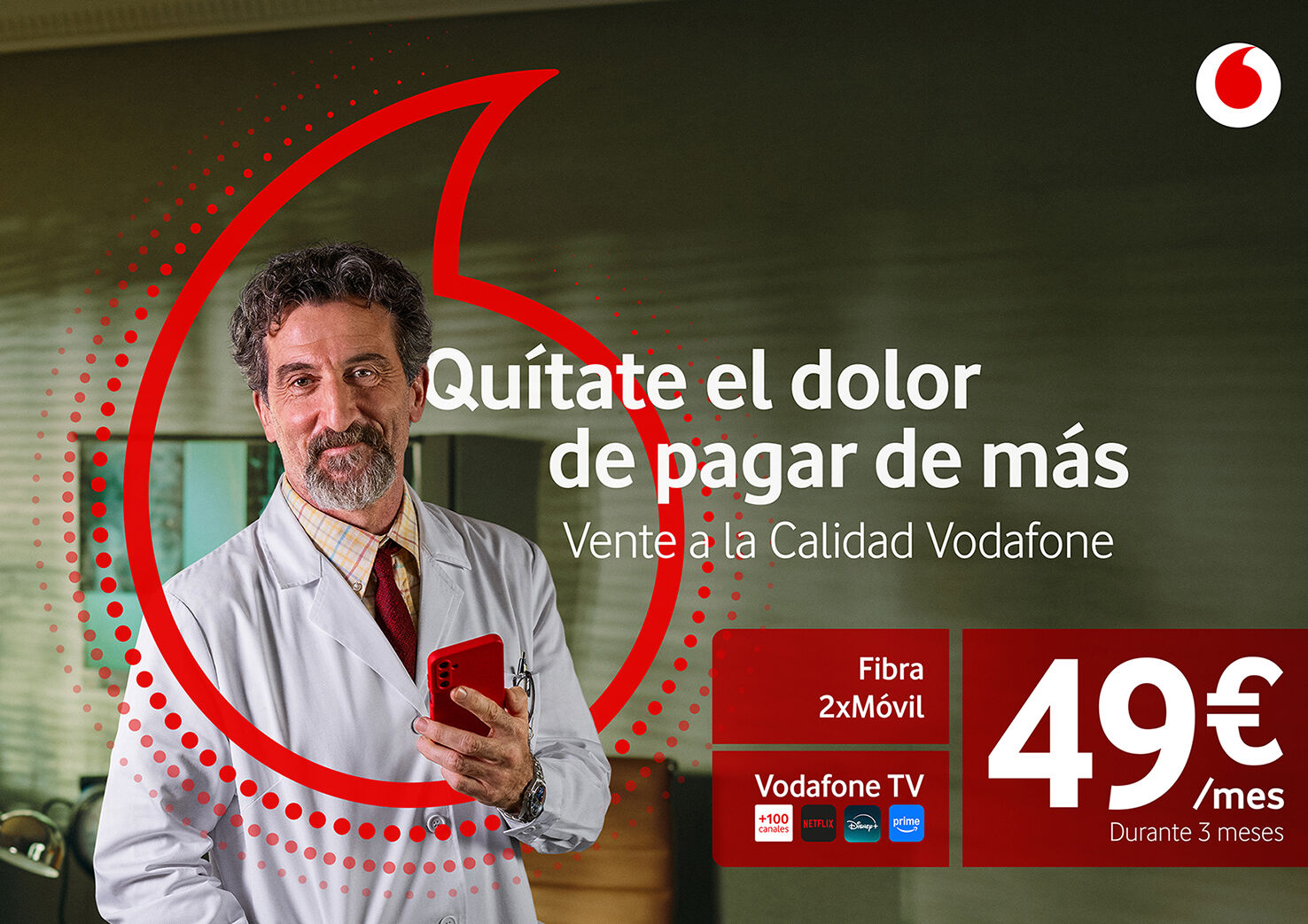 Vodafone<strong>&nbsp;</strong>reivindica la "Calidad sin pagar de m&aacute;s" en su nueva campa&ntilde;a con Luis Zahera