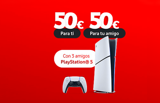 Vodafone regala una Playstation 5 Digital Edition y hasta 150€ por recomendar sus planes de fibra y móvil