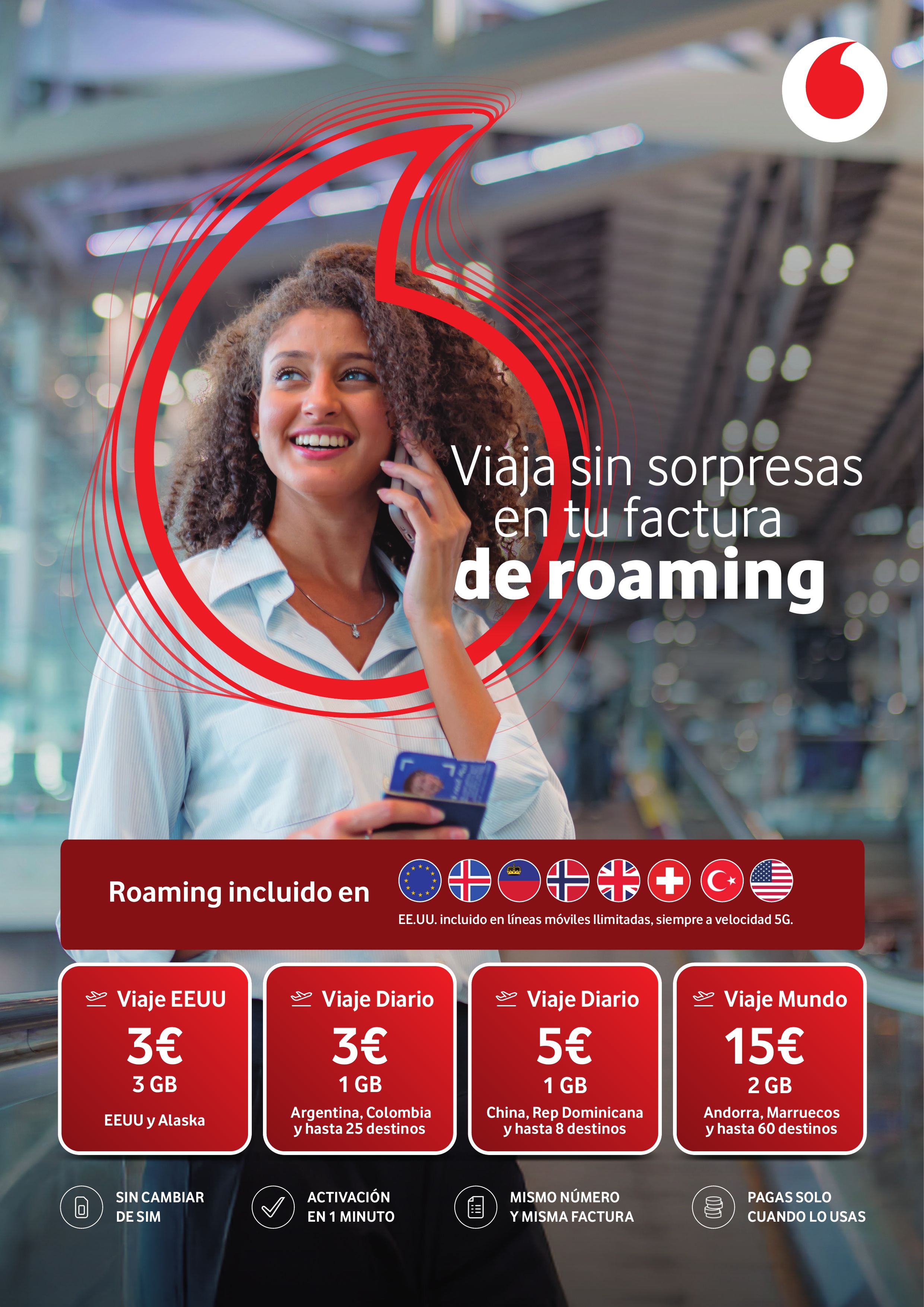 Vodafone España reduce los precios de su oferta de roaming<br/>