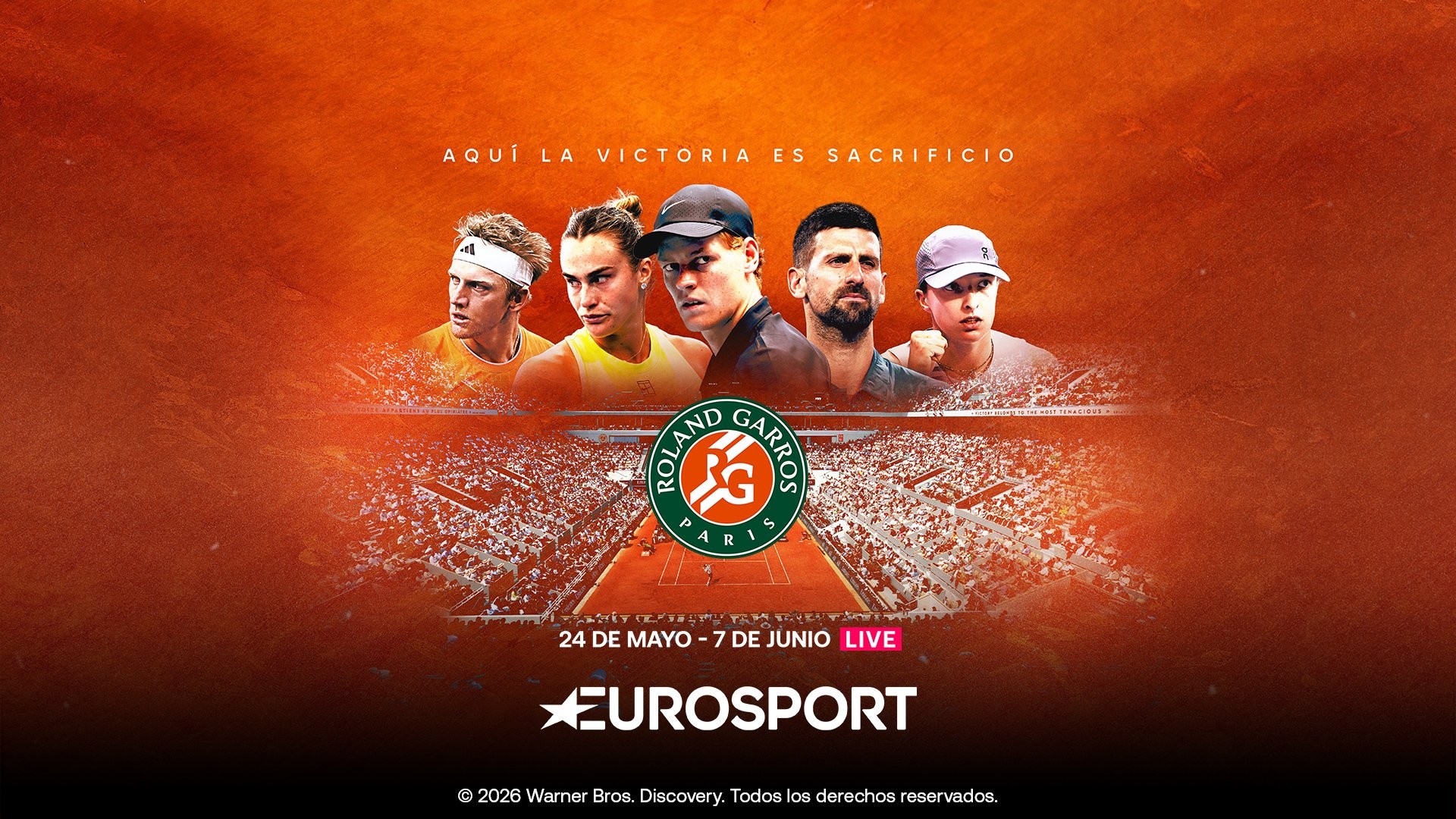 <strong>Vodafone TV emitirá el Roland-Garros 2026 al completo, en directo, a través de Eurosport y HBO Max</strong><br/>
