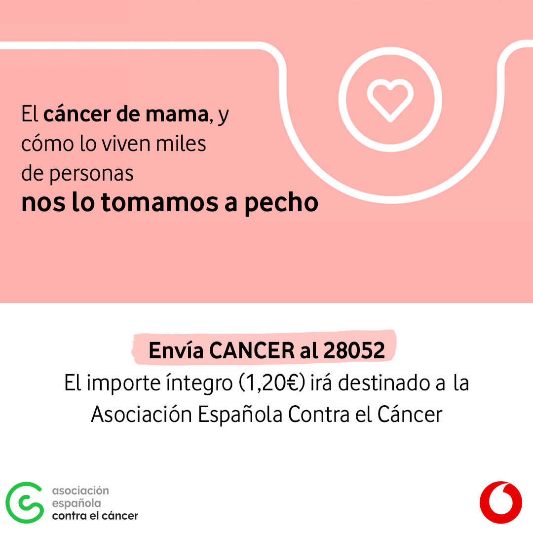 Los clientes de Vodafone pueden colaborar en la campaña de la Asociación Española Contra el Cáncer mediante SMS<br/>  